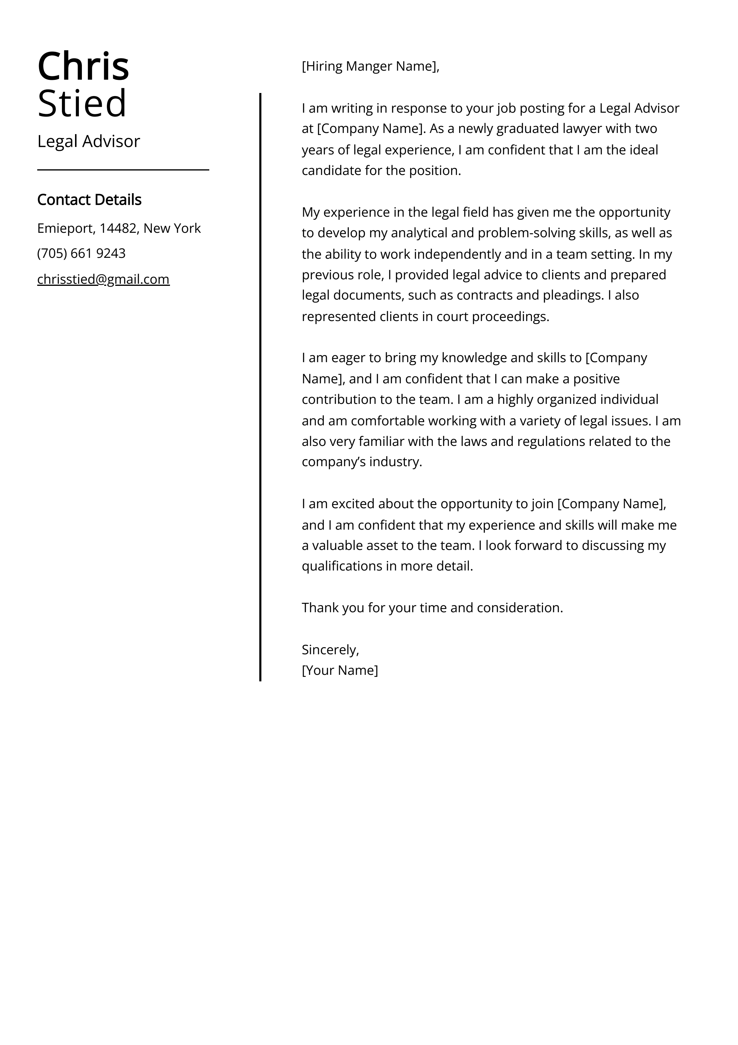 Legal Advice Example
