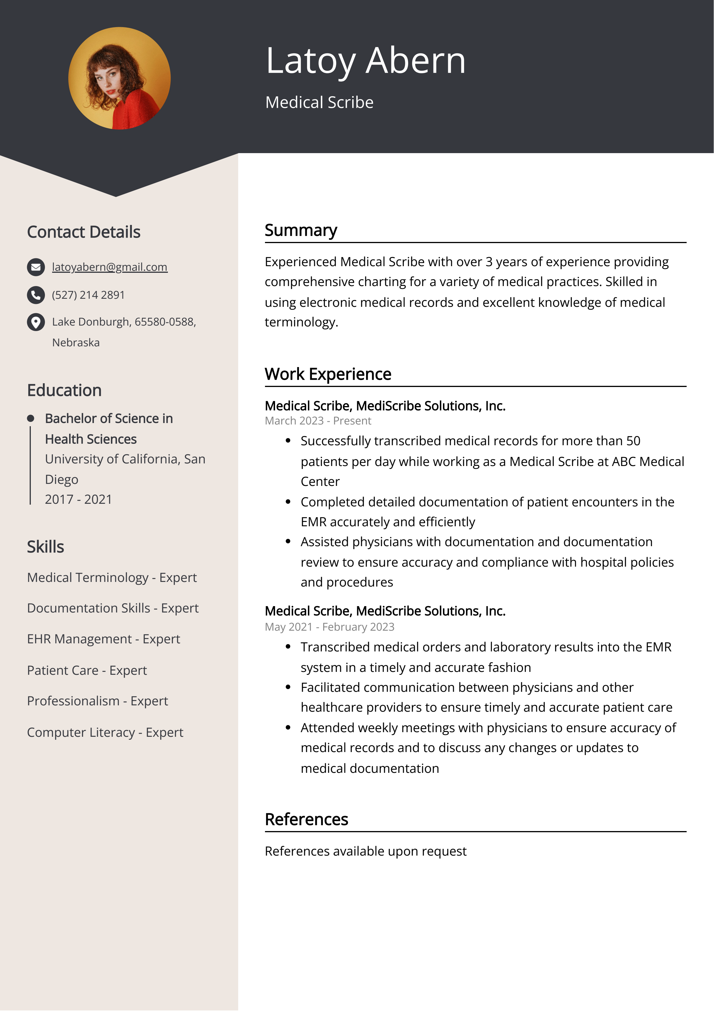 Medical Scribe CV Job Description, Sample & Guide
