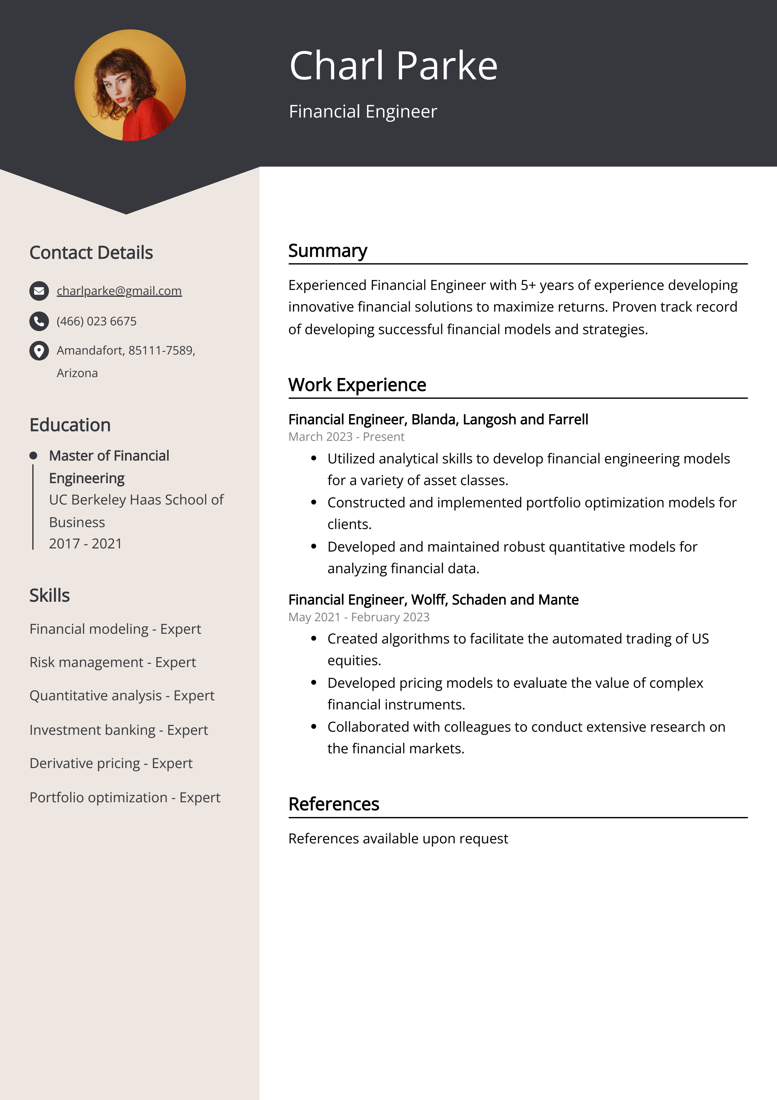 Financial Engineer Resume Example Free Guide financial-engineer-resume-example-free-guide