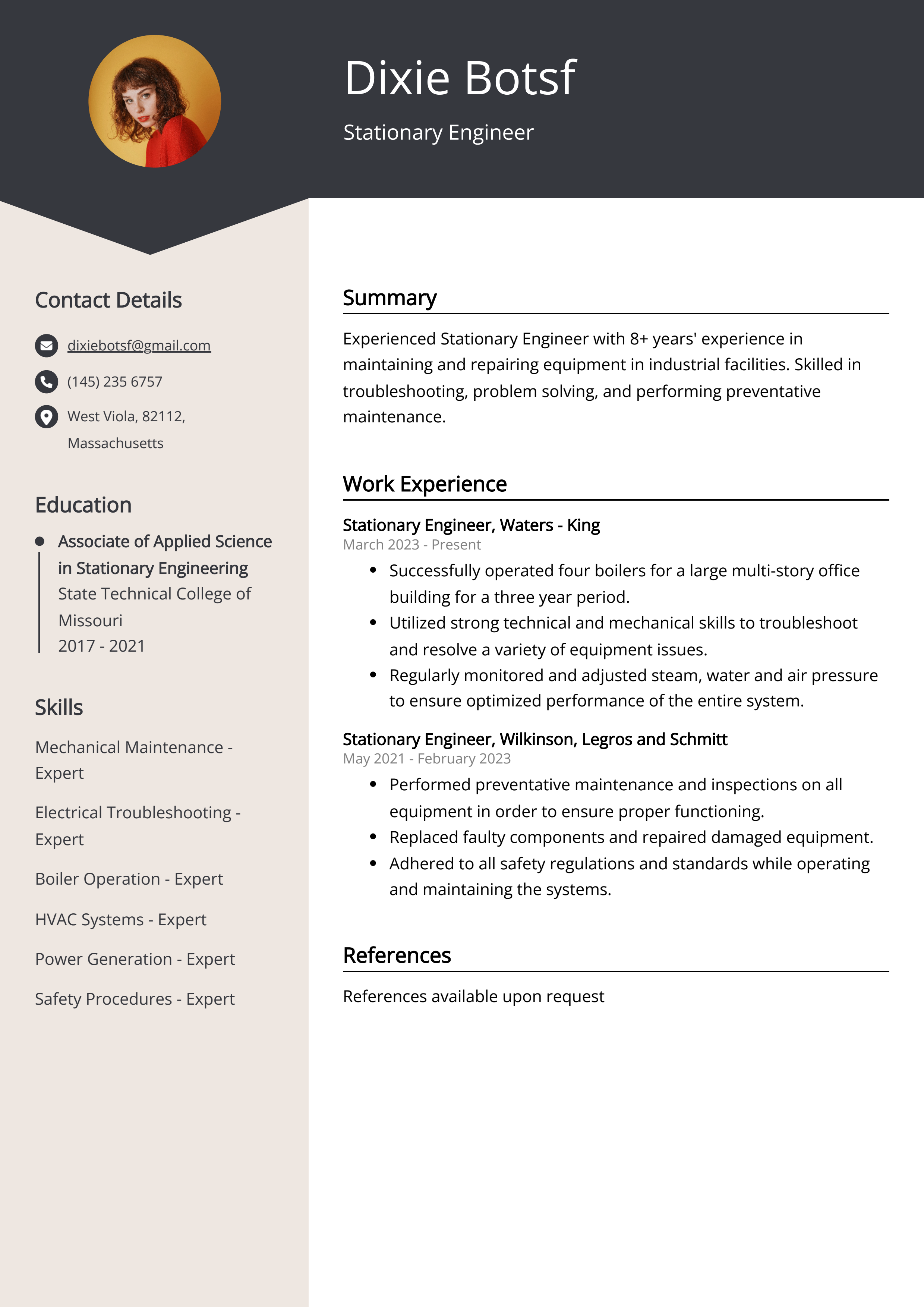 Stationary Engineer CV Examples (Template & 20+ Tips)