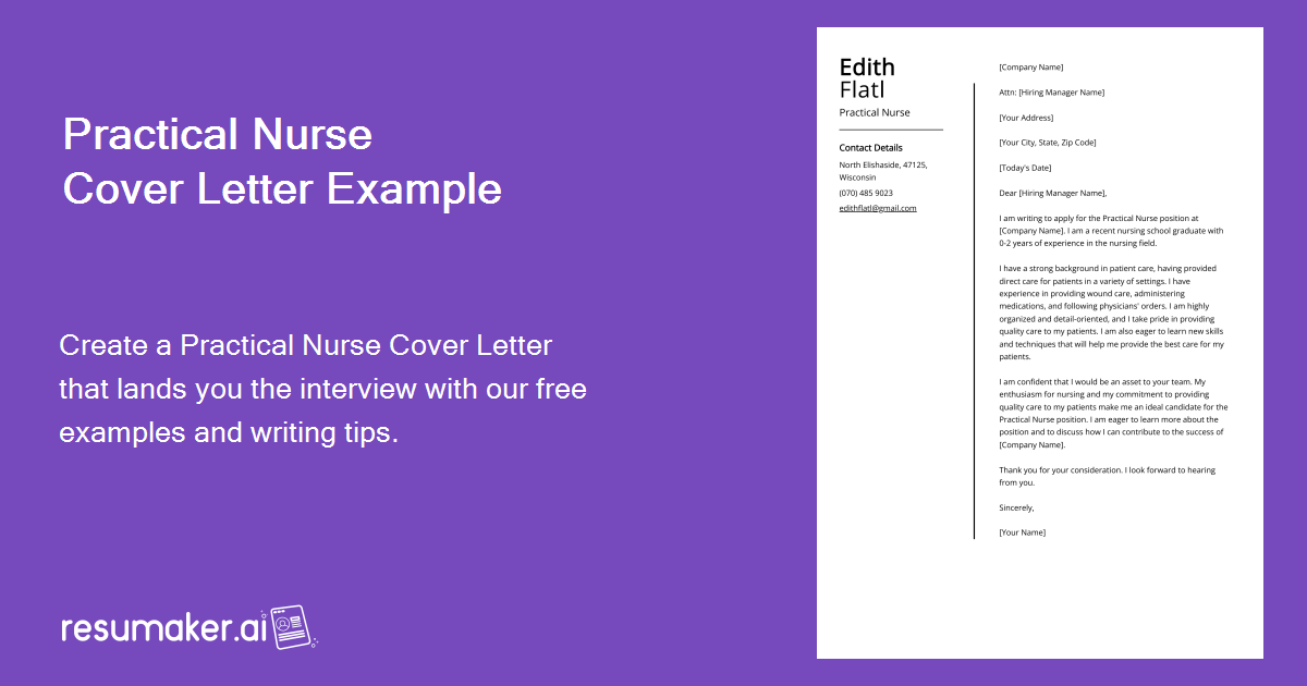 Practical Nurse Cover Letter Examples (Template & 20+ Tips)